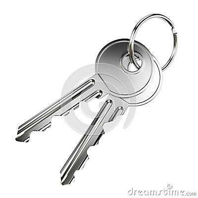 Two nickel door keys Stock Photo