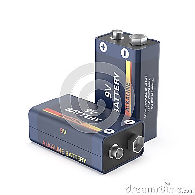 Two nine volt batteries Stock Photo