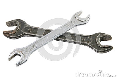 Two old Spanner / wrench Stock Photo