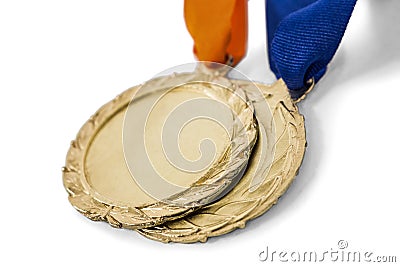 Two olympic gold medals Stock Photo