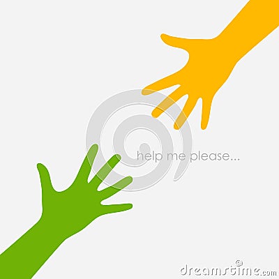 Two outstretched hands, help concept Vector Illustration