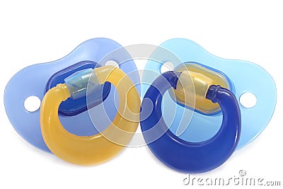 Two pacifiers close-up Stock Photo