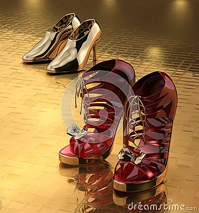 Two pairs of shoes Stock Photo