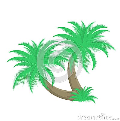 Two palm trees vector illustration Vector Illustration