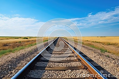 two parallel railway tracks extending into the distance Stock Photo