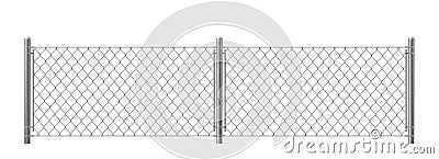 Two parts wire fence isolated on white background. Vector Illustration