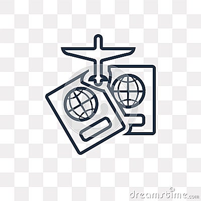 Two Passports vector icon isolated on transparent background, li Vector Illustration