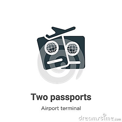 Two passports vector icon on white background. Flat vector two passports icon symbol sign from modern airport terminal collection Vector Illustration