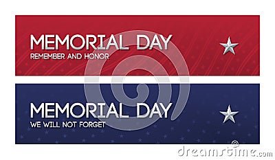 Two patriotic web banners for Memorial day. Vector Illustration