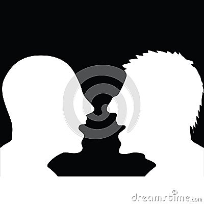 Two people arguing silhouette Vector Illustration