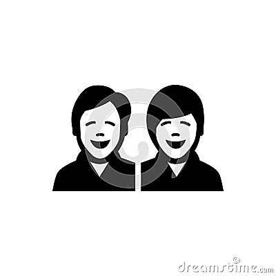 Two people laughing icon Vector Illustration