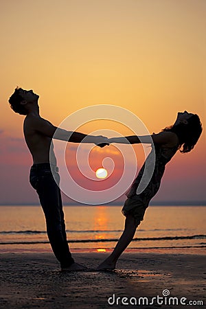 Two People In Love At Sunset Royalty Free Stock Photography - Image