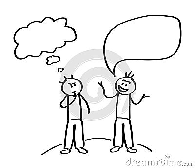 Two people are talking. Sketch. Vector Illustration