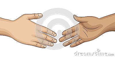 Two people want tu shake hands. Vector Illustration