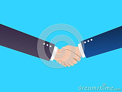 Two people wearing tailored suits shake their hands as a sign of agreement or success Stock Photo