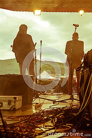 Two performers of a concert Stock Photo