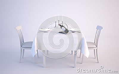 Two Person Served Table Stock Photo