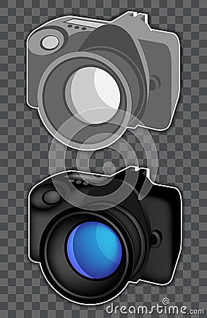 Two photo cameras Vector Illustration