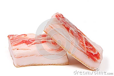 Two piece of lard Stock Photo