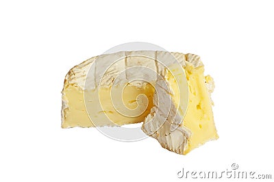 Two pieces of french cheese - Camembert. Stock Photo