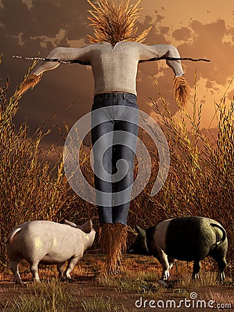 Straw Man Stock Photo