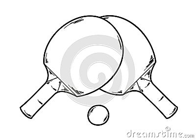 Two ping pong rackets Vector Illustration