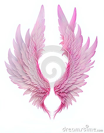 two pink angel wings Stock Photo