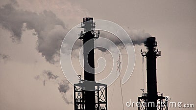 Industrial Smoke Stacks Stock Photo