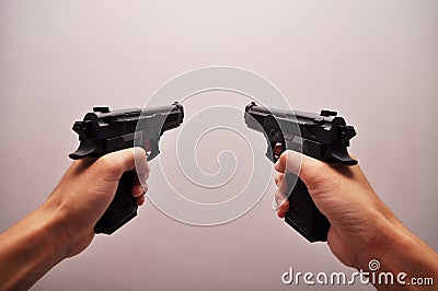 Two Pistols Stock Photo