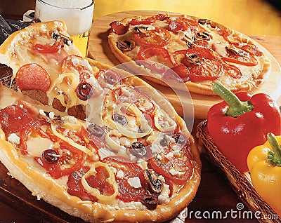 Two Pizzas. Stock Photo