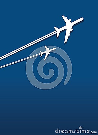 Two planes in the sky Vector Illustration