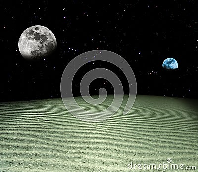 Two planets at the night Stock Photo