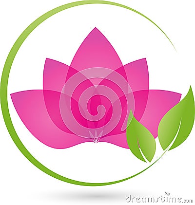 Two plants, leaves, wellness and naturopathic logo Stock Photo