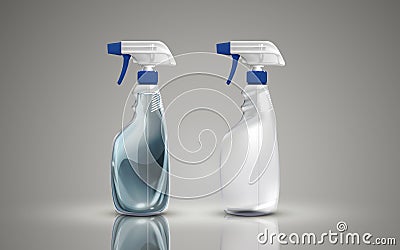 Two plastic spray bottles Vector Illustration