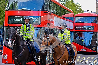 Two police officers on horses Editorial Stock Photo