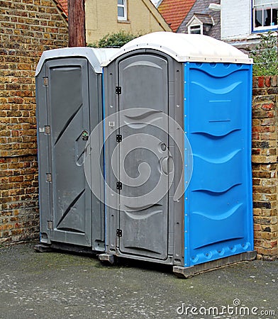 Two portaloos Stock Photo