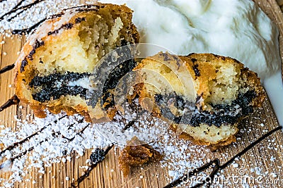 Closeup of deep fried Oreo cookies portions Stock Photo