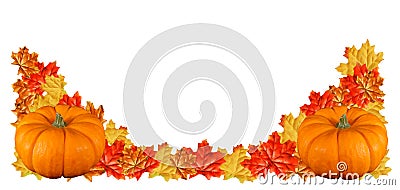 Two Pumpkin Border Royalty Free Stock Photo - Image: 3359835