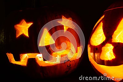 Two pumpkins Stock Photo