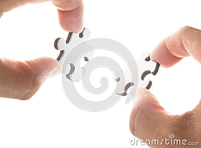 Two puzzle pieces Stock Photo