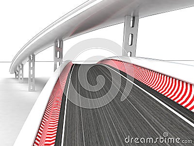 Two race tracks on white background Cartoon Illustration