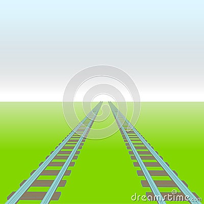 Two rails vector perspective way concept Vector Illustration