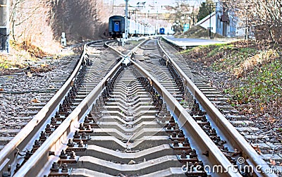 Two railway tracks Stock Photo