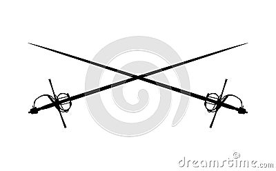 Two rapier swords crossed Vector Illustration