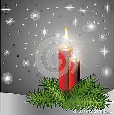 Red candles Vector Illustration