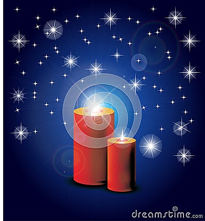 Red candles Vector Illustration