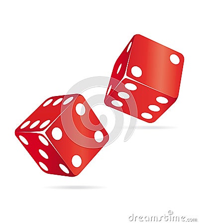 Two red dices Vector Illustration