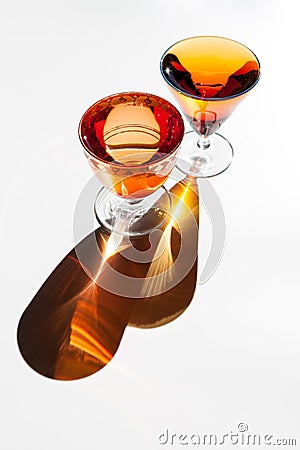 Two red glasses. Stock Photo