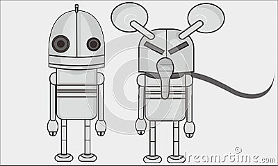 Two robot simple Stock Photo