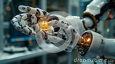 Two robotic arms AI Generated Stock Photo